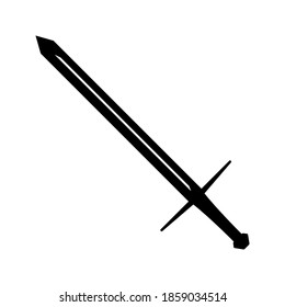 Fantasía La espada de juego de la caricatura aislada. Ilustración vectorial.	