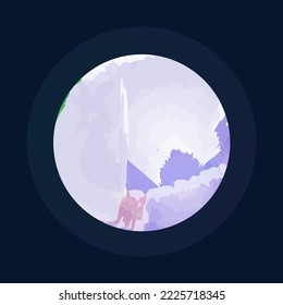 Fantasy cartoon planet.  isolated object. Space background. 