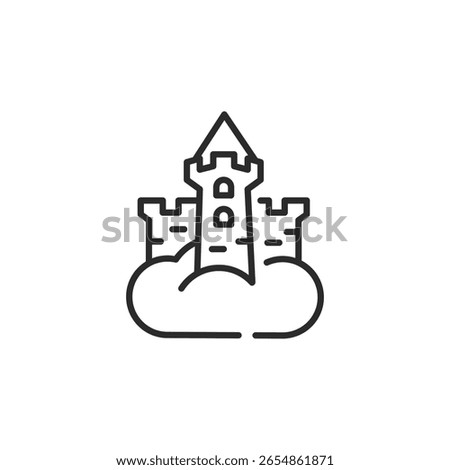 Fantasy castle icon. Simple fantasy castle icon for social media app and web design. Vector illustration