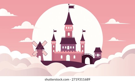 Castillo de fantasía en el cielo