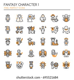 Fantasy Character 1 , Thin Line and Pixel Perfect Icons
