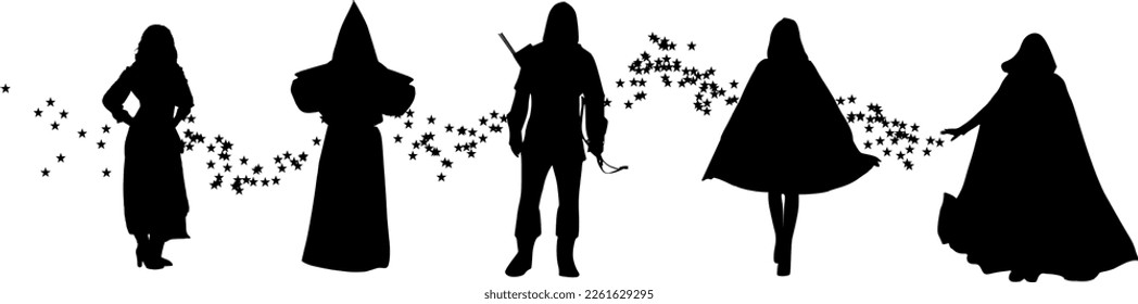 Fantasy-Figur Silhouette Personen schwarz