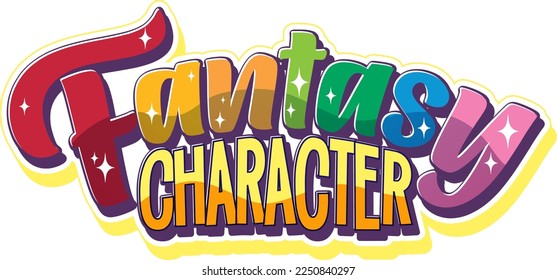 Fantasy-Zeichentext zur Bannerdesign-Illustration