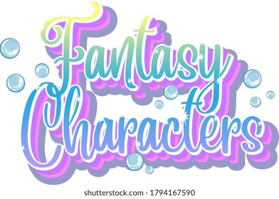 Fantasy characters logo on white background illustration