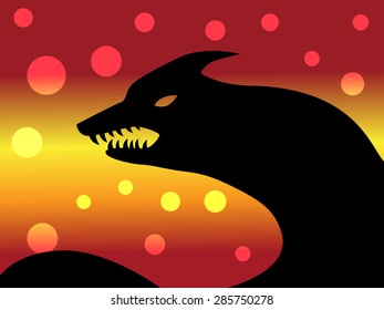 Fantasy children creature black silhouette