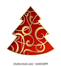 Fantasy christmas fir tree. Vector illustration.