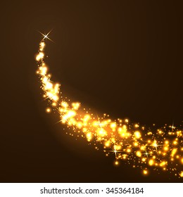 Fantasy Christmas shooting star layout abstract elegant minimalistic card template. Vector illustration