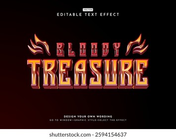 fantasy chrome bloody treasure 3d golden red text effect