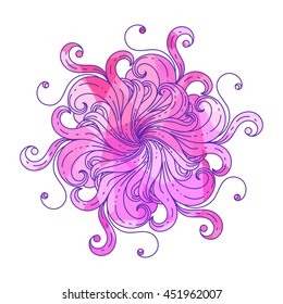 fantasy circular pattern hand-drawing vector