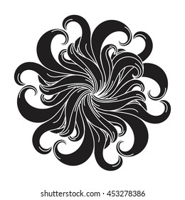 fantasy circular pattern hand-drawing vector