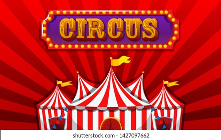 A fantasy circus banner  illustration