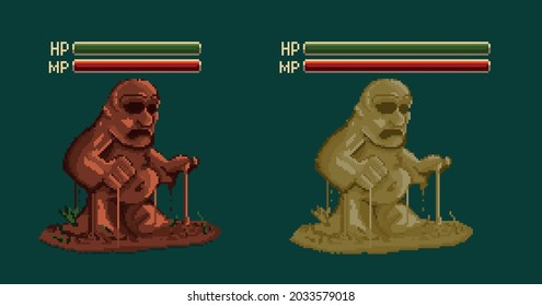 Fantasy Clay and Sand Monsters Adventure Game in Pixel Art 