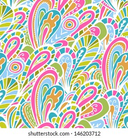 Fantasy clear hand drawn summer seamless pattern. Perfect for your summer design
