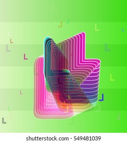 fantasy with clever Alphabet L vector background, creative cover among communication