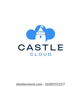 Fantasy Cloud Castle Logo Design Vector