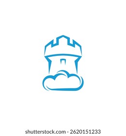 Fantasy Cloud Castle Logo Design Vector