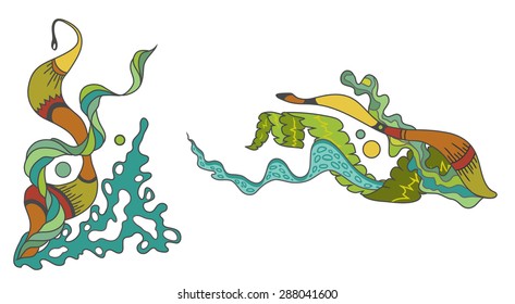 Fantasy colored weed for decoration