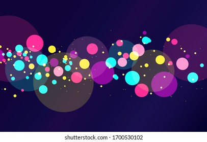 Fantasy Colorful bokeh background. Soft blur light effect wallpaper. Abstract background bokeh blurred. Shiny bokeh light effect. Vector illustration.