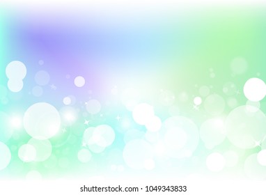 Fantasy colorful bokeh blur bubble air with stars dust glitter sparkle nature abstract background