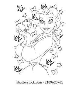 Fantasy coloring book page interior, hand drawn ready to print file