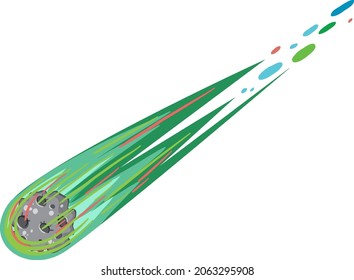 Fantasy comet isolated on white background illustration