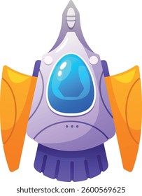 Fantasy cosmic object cartoon shuttle