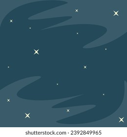 Fantasy Cosmos Magic Celestial Stars Blue Background Vector