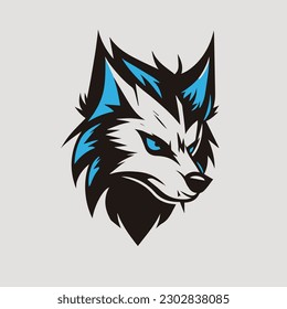 Fantasy and creative wolf head logo