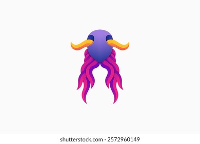 Fantasy Creature Colorful Logo Illustration Vector