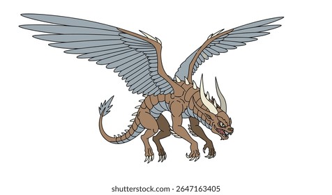 Fantasy Creature Pixel Art Griffin Flying Beast