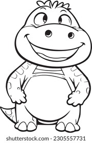 Fantasy creature: vector line art cartoon style for coloring pages