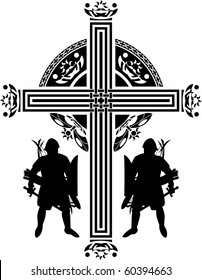 fantasy crusaders cross. first variant. vector illustration