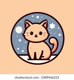 fantasy cute cat illustration digital art