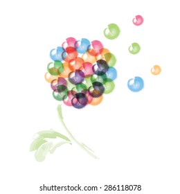 Fantasy dandelion illustration. Vector