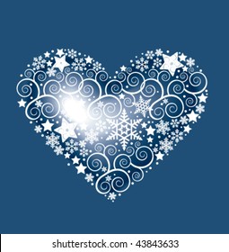 Fantasy decor Heart, background for card or packaging.