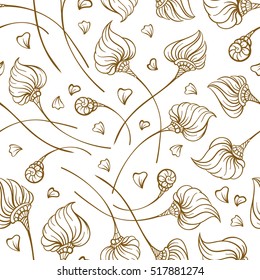 Fantasy decorative floral vector seamless pattern