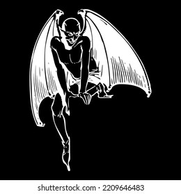 Fantasy Devil Horror Scary Monster Wings Vector