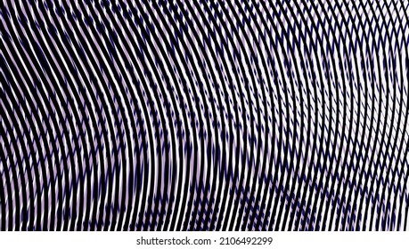 Fantasy digital abstract background with wavy stripes and grid moite effect. Trendy optical illusion effect for web design, business card, mobile apps, banner, package.