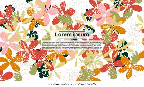 Fantasy ditsy floral doodle shapes background. Messy abstract card, layout. Creative cute landing page or business background. Advertisement cover, wedding card.