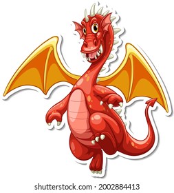 Fantasy Dragon cartoon character sticker illustration