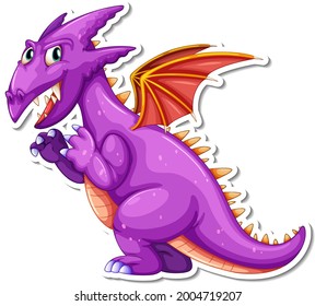 Fantasy Dragon cartoon character sticker illustration