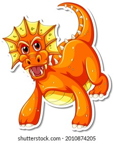 Fantasy Dragon cartoon character sticker illustration