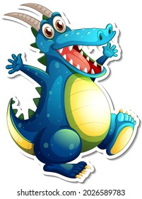 Fantasy Dragon cartoon character sticker illustration