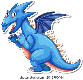 Fantasy Dragon cartoon character sticker illustration