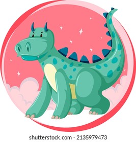 Fantasy dragon character on white background illustration