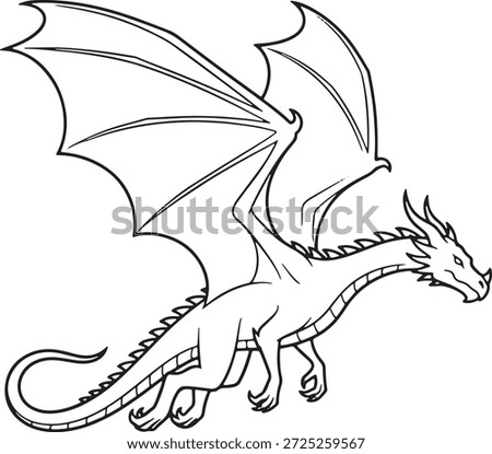 Fantasy Dragon Flying Silhouette Icon Vector Mythical Creature Winged Beast Dragons Flight Logo Symbol Sign Illustration	