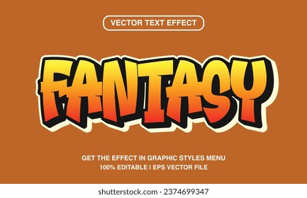 Fantasy editable text effect template, street graffiti retro text style, premium vector	