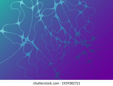 Fantasy electromagnetic field fluid vector background. Energy flowing futuristic concept. Curve lines neurons net. Crossed wavy lines grid scientific background. Creative digital artwork in blue
