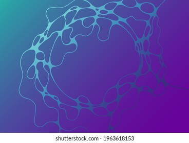 Fantasy electromagnetic field fluid vector background. Energy flowing futuristic concept. Curve lines neurons net. Crossed wavy lines grid scientific background. Creative digital artwork in blue