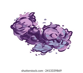 Fantasía en un conjunto colorido. La maravilla de un mundo de cuentos de hadas con esta imaginativa caricatura que representa un fantástico torbellino es perfecta para encender la creatividad. Ilustración vectorial.